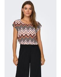 ONLY - Shirtbluse ONLVIC /S AOP TOP NOOS PTM mit Allover Druck - Lyst