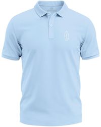 Neverless - Poloshirt Surfbrett Kurzarm Polohemd aus Baumwolle mit Print - Lyst