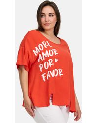 Kekoo - Tunikashirt Luftiges A-Linie Shirt aus Baumwollviskose 'Amor' - Lyst