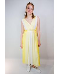 Comma, - Blusenkleid Kleid gelb/ weiß - Lyst
