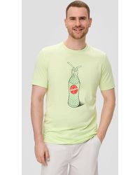 S.oliver - Kurzarmshirt T-Shirt aus Baumwoll-Jersey mit Sinalco®-Print Artwork - Lyst