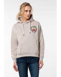 Sublevel - Kapuzenpullover mit Sommer-Backprint und Kapuze - Lyst