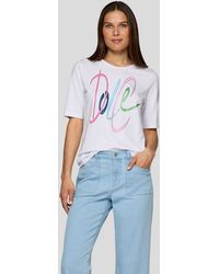 Rabe - Print- T-Shirt mit farbenfrohem Schriftzug und Glitzersteinen - Lyst