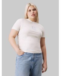 Calvin Klein - Calvin Klein Jeans T-Shirt PLUS DIFFUSED CK REGULAR TEE in Groß Größen und mit Logomarkenlabel - Lyst