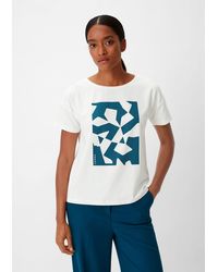 Comma, - Kurzarmshirt T-Shirt aus Modalmix - Lyst