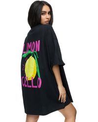 Worldclassca - Oversized T-Shirt Sommer Oberteil PRINT- LIMON CELLO - LA DOLCE VITA - Lyst