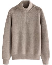 Next - Rundhalspullover Strukturierter Pullover mit RV-Kragen Relaxed Fit (1-tlg) - Lyst