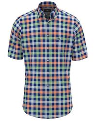 Fynch-Hatton - T-Shirt Colorful Combi Checks, B.D., 1/2 - Lyst