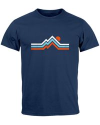 Neverless - T-Shirt Berge Wandern Bergmotiv Aufdruck Printshirt Gebirge mit Print - Lyst
