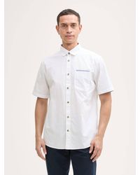 Tom Tailor - Langarmhemd Regular Fit Kurzarmhemd mit Brusttasche - Lyst