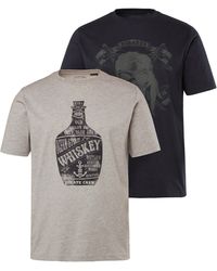 JP1880 - Shirt T-Shirts im 2er-Pack Halbarm Brust-Print - Lyst