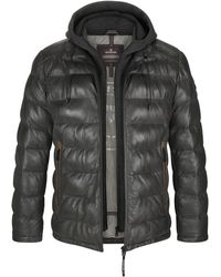 Milestone - Lederjacke MSCallisto heraustrennbare Innenblende mit Kapuze in Jersey - Lyst