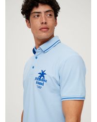 S.oliver - Kurzarmshirt Poloshirt aus Baumwoll-Piqué Kontrast-Details, Stickerei - Lyst