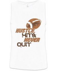 Urban Backwoods - Tanktop Hustle Hit Never Quit Ärmelloses T-Shirt American Football Player Ball Sport Passion Love Addiction - Lyst