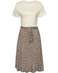 vivance active - Jerseykleid mit bedrucktem Rockteil und Taschen, Midikleid, Sommerkleid - Lyst