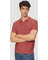 S.oliver - Strickpullover Gestricktes Poloshirt mit Flammgarnstruktur - Lyst