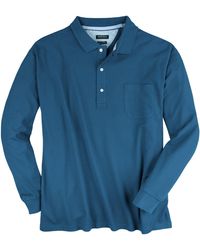 Redfield - Langarm-Poloshirt große Größen indigoblau - Lyst