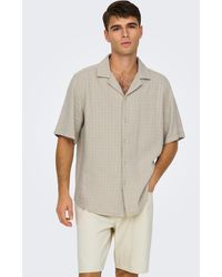Only & Sons - Kurzarmhemd ONSLATHAM RLXSS RESORT LINEN STRUC 0257 - Lyst