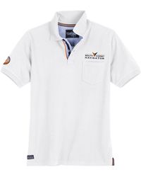 Redfield - Übergröße Poloshirt weiß Brusttasche maritim - Lyst