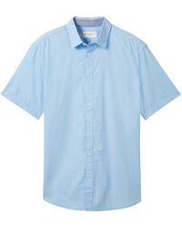 Tom Tailor - Kurzarmhemd aus softem Baumwoll-Poplin - Lyst