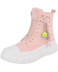 Ital-Design - Damen Schnürboot Mit Plattformsohle Und Zieranhänger Sneakerboots (92078653) Keilabsatz/Wedge Sneakers High - Lyst