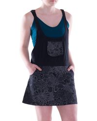Vishes - Sommerkleid Mini-Kleid Baumwolle Paisley Latzkleid mit Taschen Alternative Bekleidung - Lyst