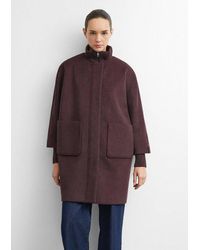 Comma, - Wintermantel Outdoor-Mantel Cape-Mantel Aus Wollmix Mit Ripp-Details - Lyst