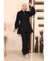 Moda Mihram - Tunikakleid KleidSchlitz Anzug - Lyst