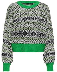 ONLY - Sweatshirt ONLDEA L/S JQ O-NECK CC KNT - Lyst