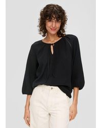 S.oliver - Langarmbluse Blusenshirt aus Baumwolle mit elastischen Bündchen - Lyst