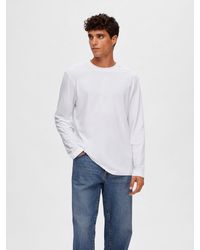 SELECTED - T- Legeres Langarm Shirt Dunner Longsleeve SLHASPEN LS O-NECK TEE NOOS - Lyst