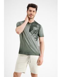 Lerros - V-Neck T-Shirt mit floralem Print - Lyst