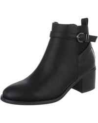 Ital-Design - Damen Ankle Boot Mit Blockabsatz Und Schnalle Chelseaboots (92125631) Blockabsatz Stiefeletten - Lyst