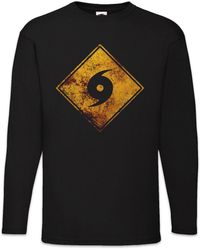 Urban Backwoods - Langarmshirt Hurricane Warning Sign Langarm T-Shirt Warnung Schild Hurricanes - Lyst