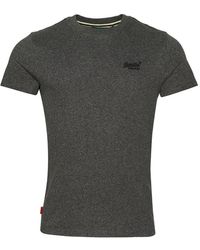 Superdry - T-Shirt ESSENTIAL LOGO EMB TEE Asphalt Grey Grit - Lyst