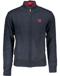 Gianmarco Venturi - Strickpullover Eleganter pullover in Blau mit Reißverschluss und Stickdetails - Lyst