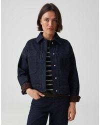 Opus - Jeansjacke Barn Jacke Aus Denim Regular Fit Abgesteppte Teilungsnähte - Lyst