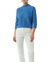 Comma, - Strickpullover mit 3/4 Arm und hohem Stehkragen - Lyst
