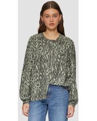 QS - Langarmbluse Bluse Melierte Viskosebluse Im Loose Fit - Lyst