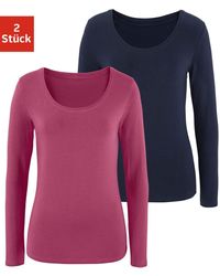 vivance active - Langarmshirt (2er-Pack) aus elastischer Baumwoll-Qualität - Lyst