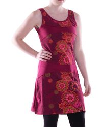 Vishes - Midikleid mittellanges Kleid Baumwolle Paisley Patchwork-Design Alternative Bekleidung - Lyst