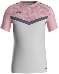 JAKÒ - Kurzarmshirt T-Shirt Iconic soft grey/dusky pink/anthra li - Lyst
