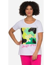 Angel of Style - Rundhalsshirt T-Shirt Druck mit Schriftzug Rundhals Halbarm - Lyst