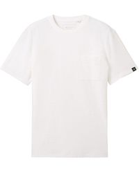 Tom Tailor - Kurzarmshirt structured t-shirt with pocket - Lyst