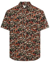 Camel Active - Kurzarmhemd Mit Floralem Muster Und Button-Down-Kragen - Lyst