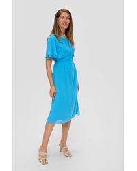 S.oliver - Minikleid Chiffon-Kleid mit elastischem Bund Raffung - Lyst