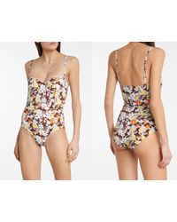 Tory Burch - T-Shirt Lipsi floral-print Underwired Swimsuit Bedruckter Badeanzug - Lyst