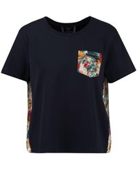19V69 Italia by Versace - T- TABITHA FLOWER Oversize Basic Shirt mit Brusttasche - Lyst