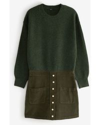 Next - Kleid 2-in--Pulloverkleid aus Cord mit Knöpfen (1-tlg) - Lyst