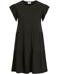 Vila - Shirtkleid ärmeliges Volant Design mit Rüschen und Rundhals (kurz) VISUMMER /S DRESS - Lyst